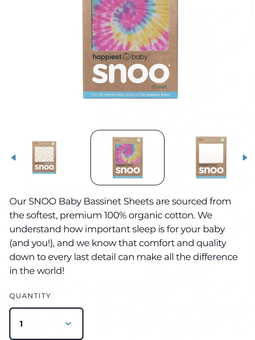 100% Organic Cotton SNOO Baby Bassinet Fitted Sheet